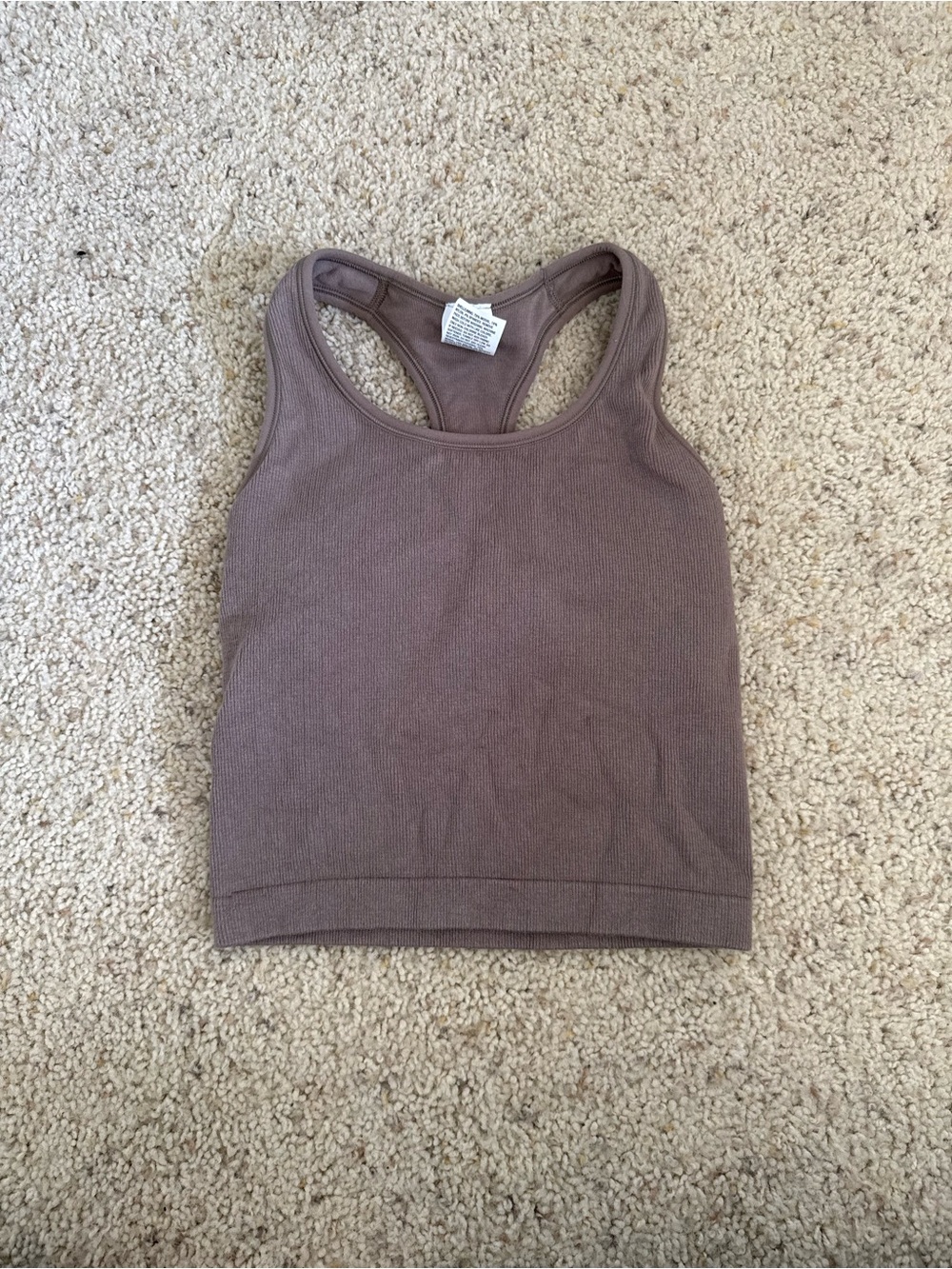 all in motion Ribbed Racerback Tank - Taupe